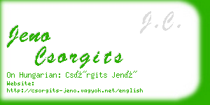 jeno csorgits business card